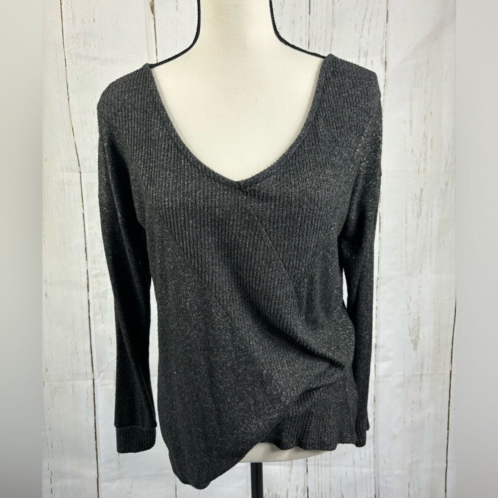 Peyton Primrose Comfy Thin Knit Pullovert Gray Charcoal